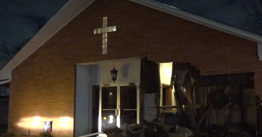 Video: Intoxicated driver loses control and crashes into north Houston Church